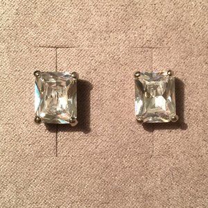 Vintage Rhinestone Stud, Pierced Earrings